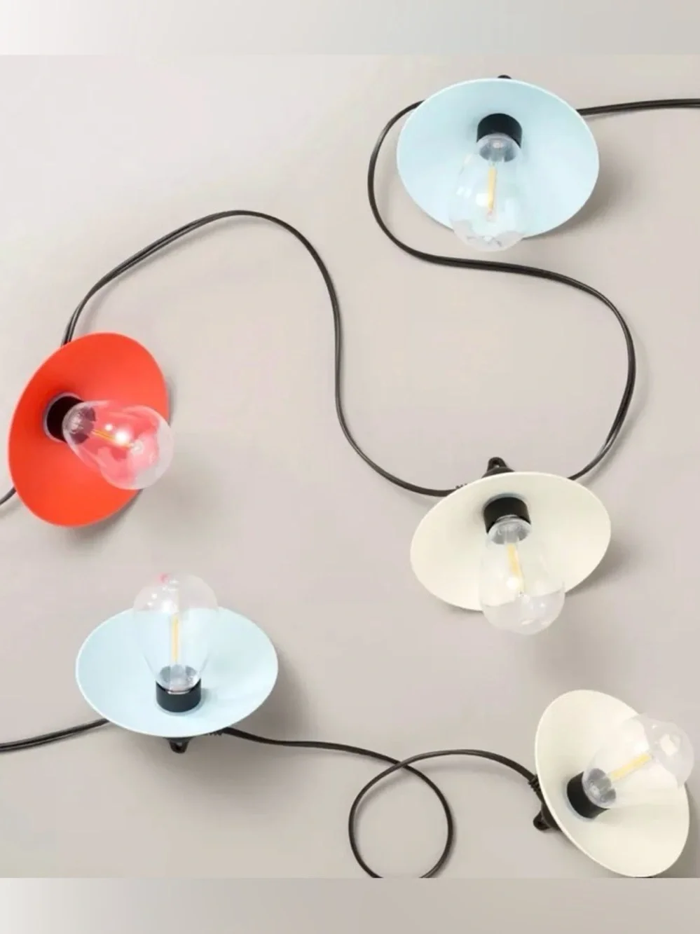 Hearth & Hand 10 ct. Indoor/Outdoors LED String Lights with Metal Shades NIB